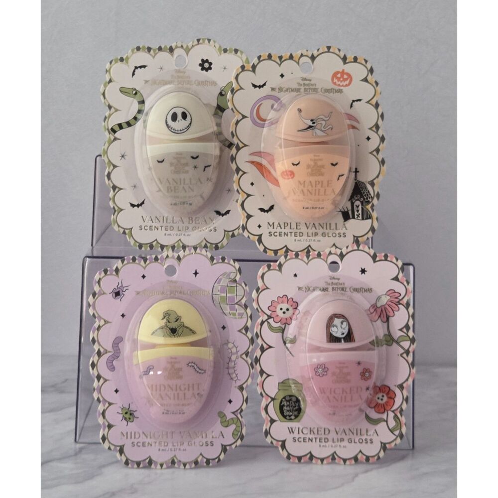 Disney Nightmare Before Christmas Scented Lip Gloss 4 Piece Set